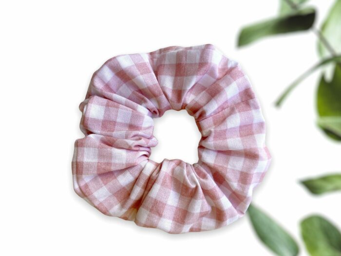 Chouchou en coton bio Vichy Rose