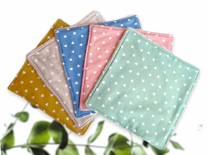 Essuie tout Coeurs en coton bio