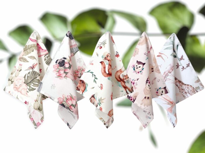 Mouchoir Enfants en coton Dino Rose – Image 4