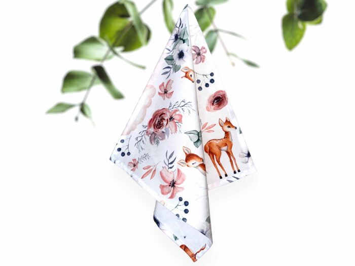 Mouchoir Enfants en coton Biche et Fleurs