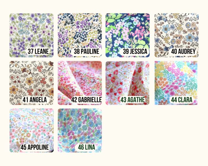 Mouchoir Bio en tissu Fleuri, 45 coloris fleuris – Image 6