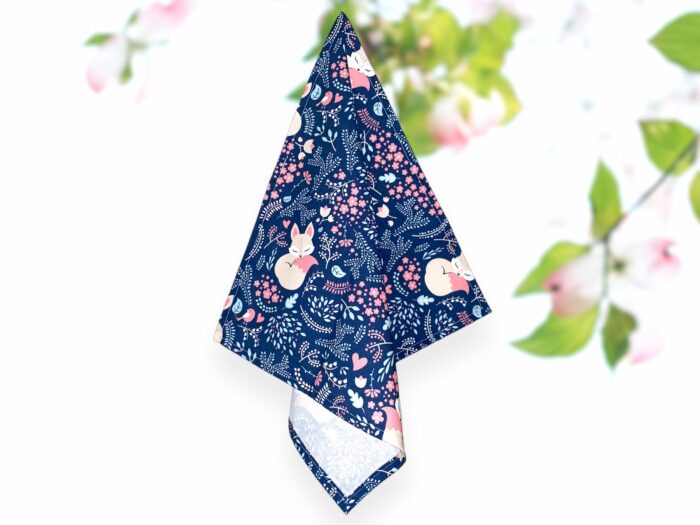 Serviette de table Enfants Renard Dessin Bleu