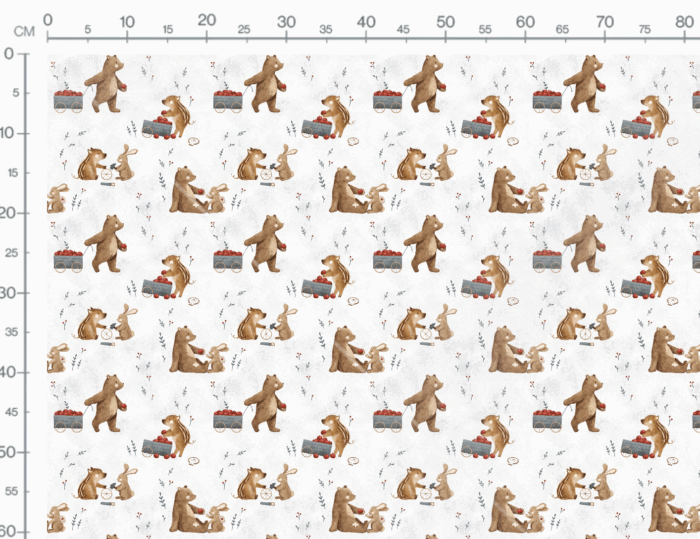 Tissu Imprimé Animaux Pommes, 7 tissus au choix – Image 2