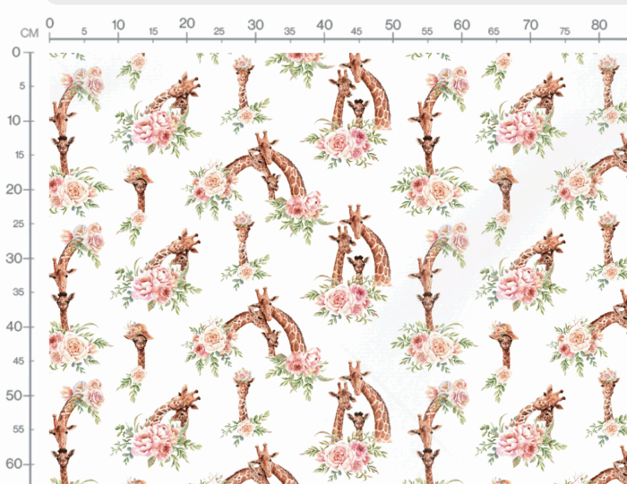 Tissu Imprimé Girafes Roses, 7 tissus au choix – Image 3