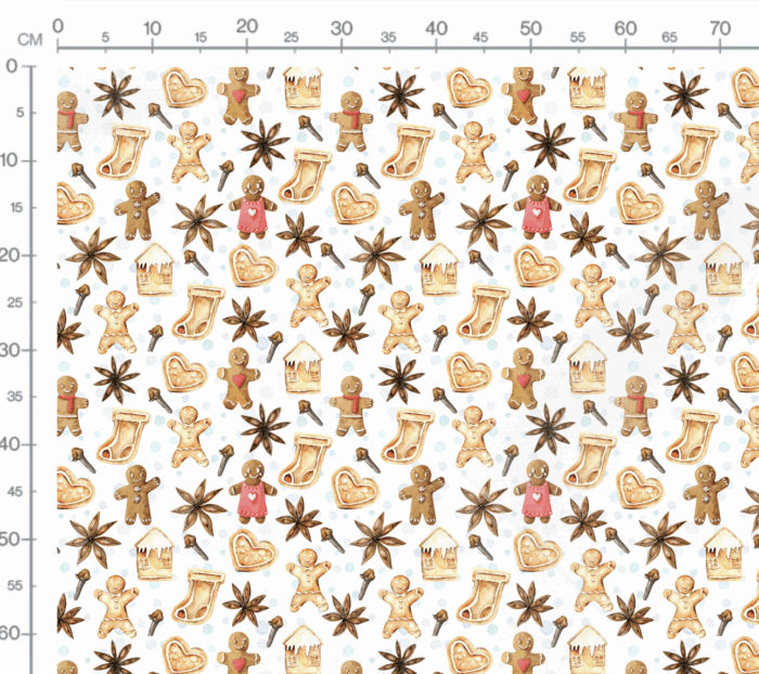 Tissu Imprimé Noel Pain d'Epices, 7 tissus au choix – Image 3