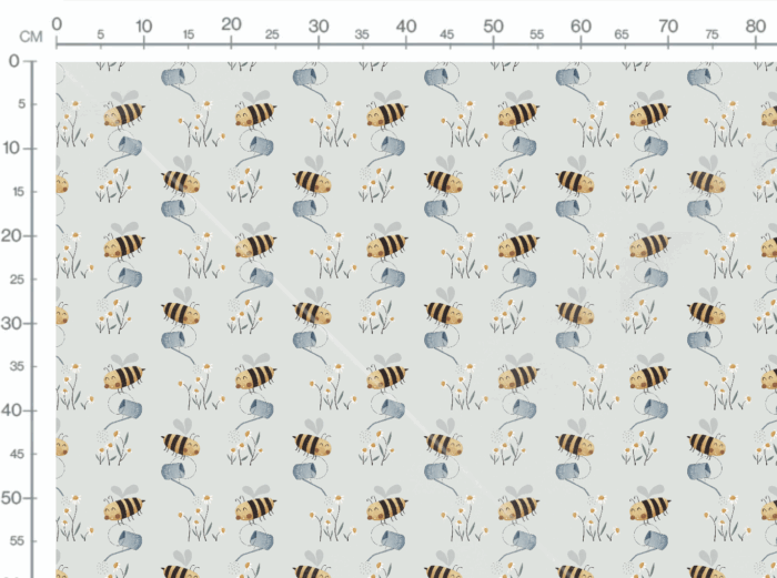 Tissu Imprimé Abeilles Camomille, 7 tissus au choix – Image 2
