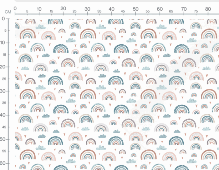 Tissu Imprimé Arc-en-ciel Bleu, 7 tissus au choix – Image 3