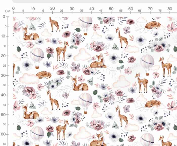 Tissu Imprimé Biche Ballons, 10 tissus au choix – Image 2