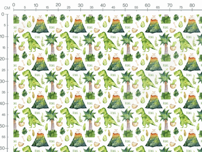 Tissu Imprimé Dinosaure Volcans, 7 tissus au choix – Image 3
