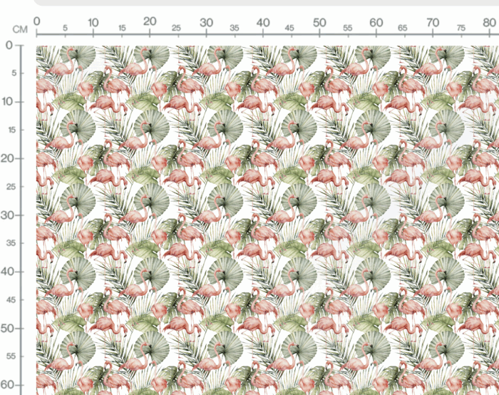 Tissu Imprimé Flamants Feuilles, 7 tissus au choix – Image 3