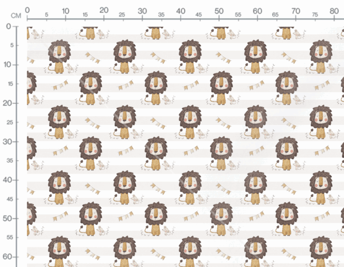 Tissu Imprimé Lion Souris Pastel, 7 tissus au choix – Image 2