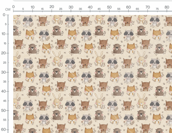Tissu Imprimé Renard et amis, 10 tissus au choix – Image 2