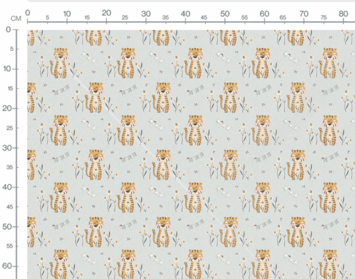 Tissu Imprimé Tigre Camomille, 7 tissus au choix – Image 2