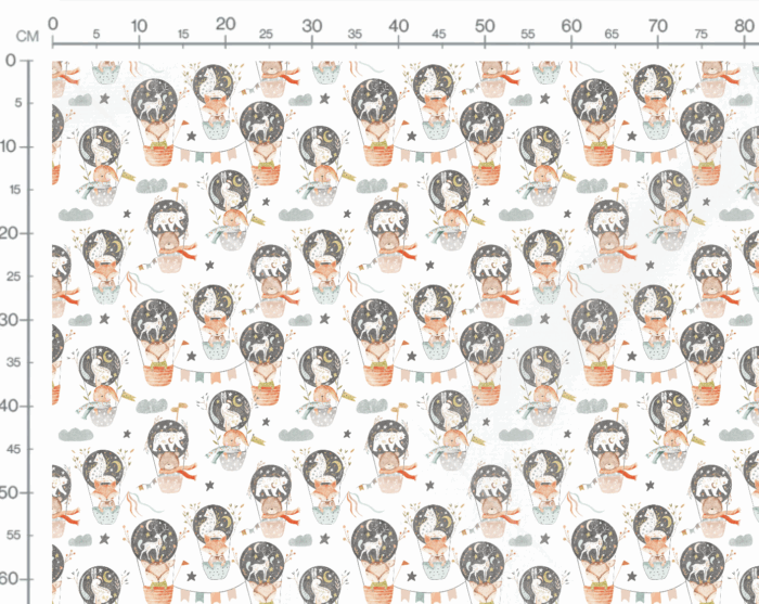 Tissu Imprimé Animaux Ballons Magiques, 7 tissus au choix – Image 3