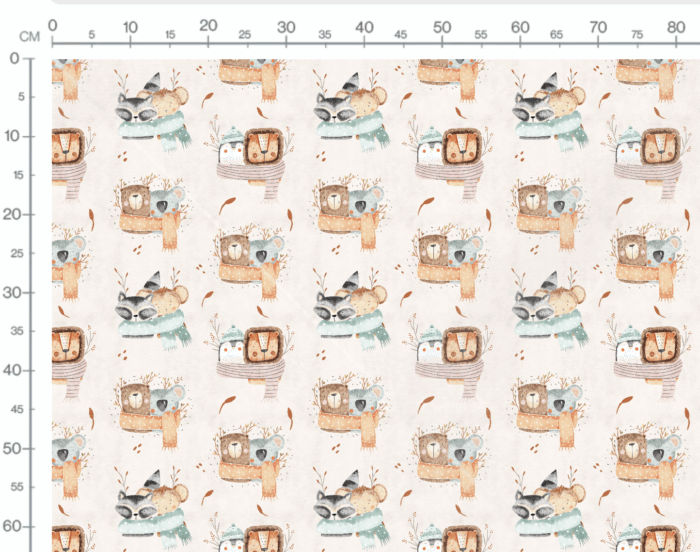 Tissu Imprimé Animaux Calin Automne, 7 tissus au choix – Image 3