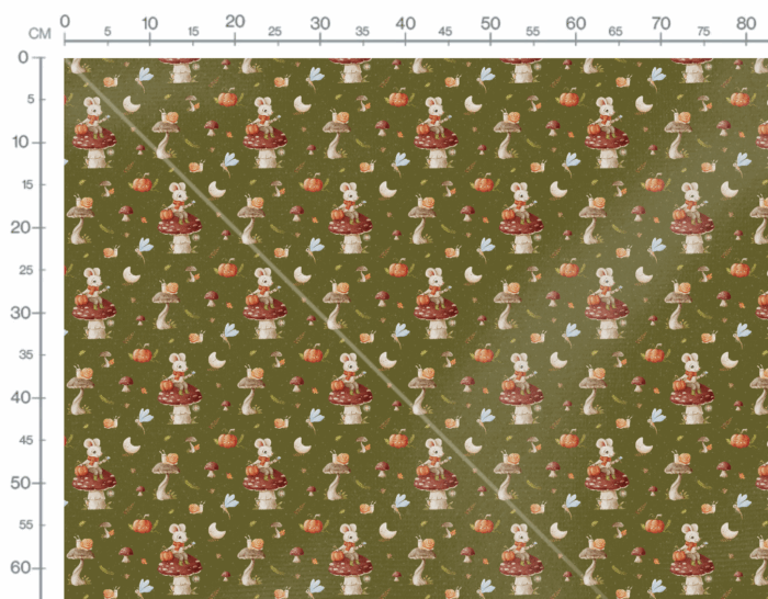 Tissu Imprimé Automne Souris, 10 tissus au choix – Image 2