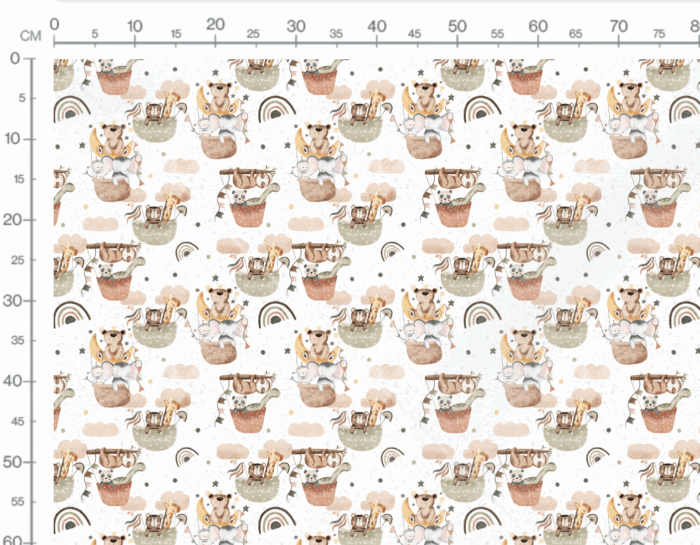 Tissu Imprimé Bébé Animaux Nuages, 7 tissus au choix – Image 3