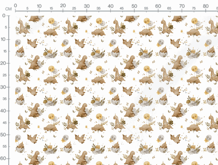 Tissu Imprimé Bébé Dino Anniversaire, 7 tissus au choix – Image 2