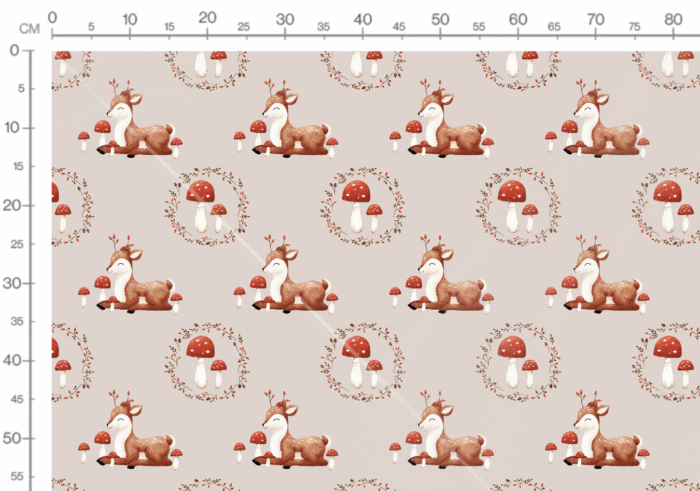 Tissu Imprimé Bébé Faon Automne, 7 tissus au choix – Image 2