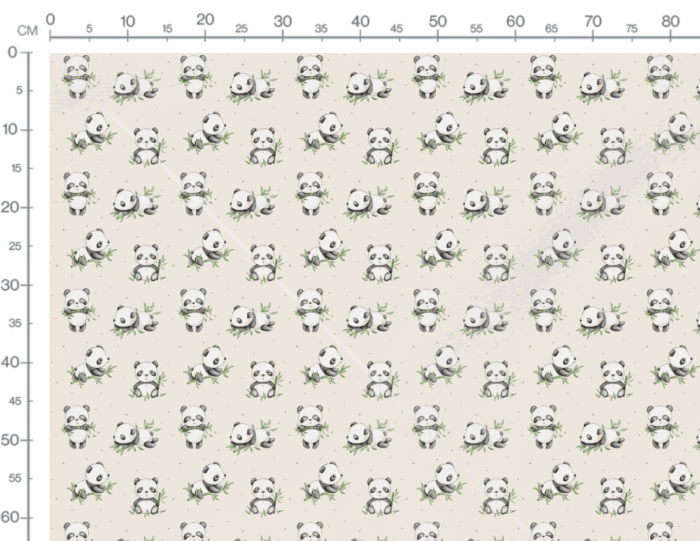 Tissu Imprimé Bébé Panda Bambou, 7 tissus au choix – Image 2