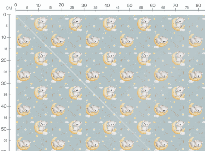 Tissu Imprimé Bébé Koala Lune, 7 tissus au choix – Image 2