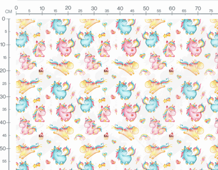 Tissu Imprimé Bébé Licorne Blanc, 10 tissus au choix – Image 3