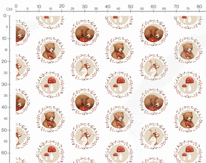 Tissu Imprimé Bébé Ourson Automne, 7 tissus au choix – Image 3