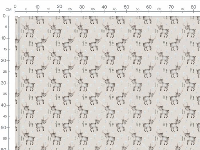 Tissu Imprimé Bébé Renne Hiver, 7 tissus au choix – Image 3