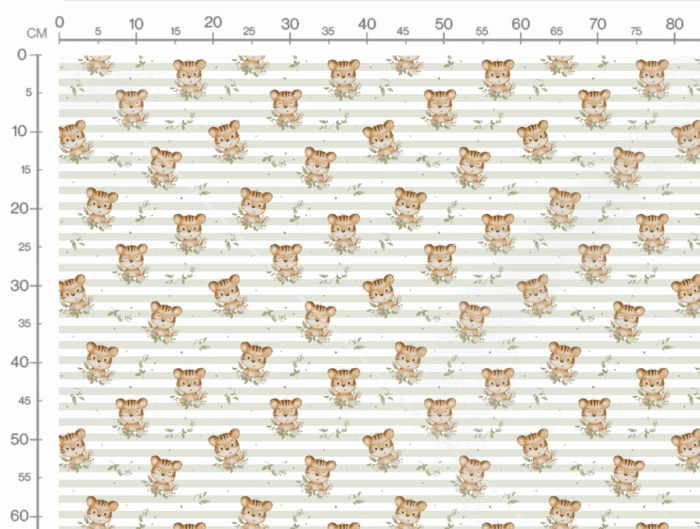 Tissu Imprimé Bébé Tigre Rayé, 10 tissus au choix – Image 2