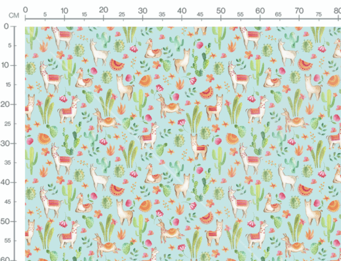 Tissu Imprimé Cactus Fleuri Alpaga, 7 tissus au choix – Image 3