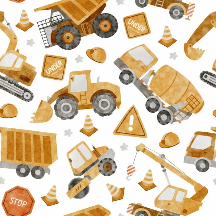 Tote bag personnalisé brodé prénom, Camions, 2 tailles au choix