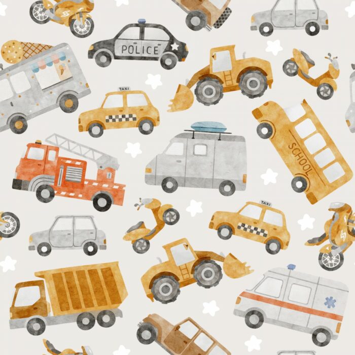 Pochon personnalisé avec broderie prénom Camions Voitures