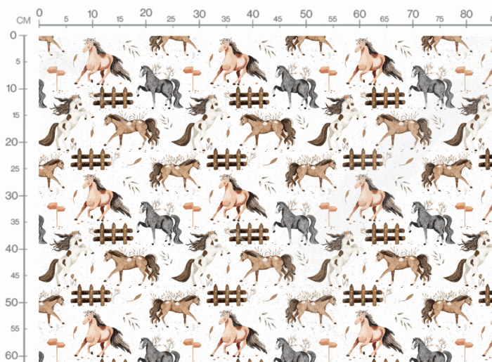 Tissu Imprimé Chevaux, 7 tissus au choix – Image 3