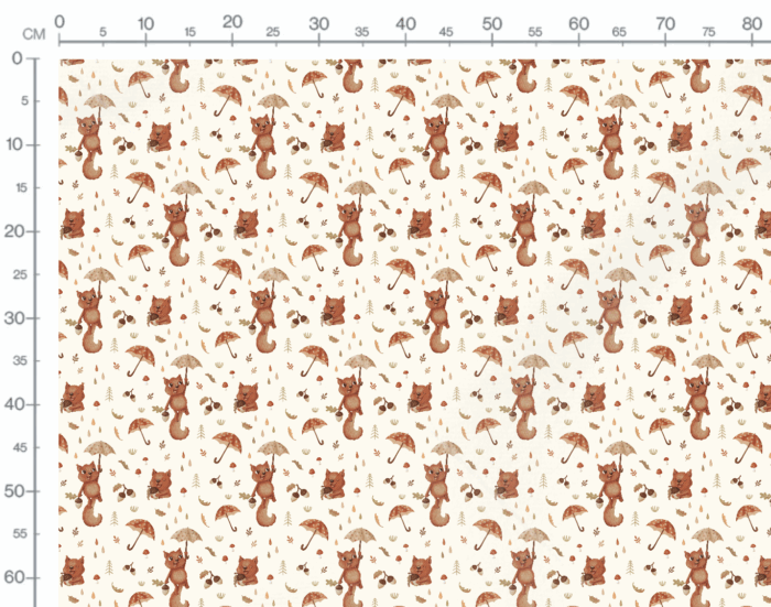 Tissu Imprimé Écureuil Automne, 10 tissus au choix – Image 2