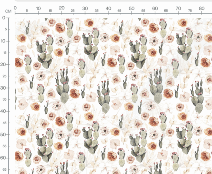 Tissu Imprimé Fleuri Cactus Roses , 7 tissus au choix – Image 2