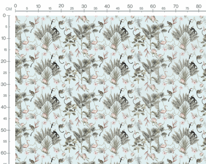Tissu Imprimé Flamant Rose Animaux Bleu, 7 tissus au choix – Image 3