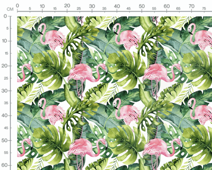 Tissu Imprimé Flamant Rose Monstera, 7 tissus au choix – Image 3