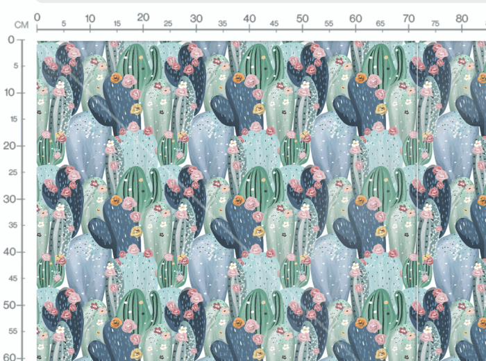 Tissu Imprimé Fleuri Cactus , 7 tissus au choix – Image 2
