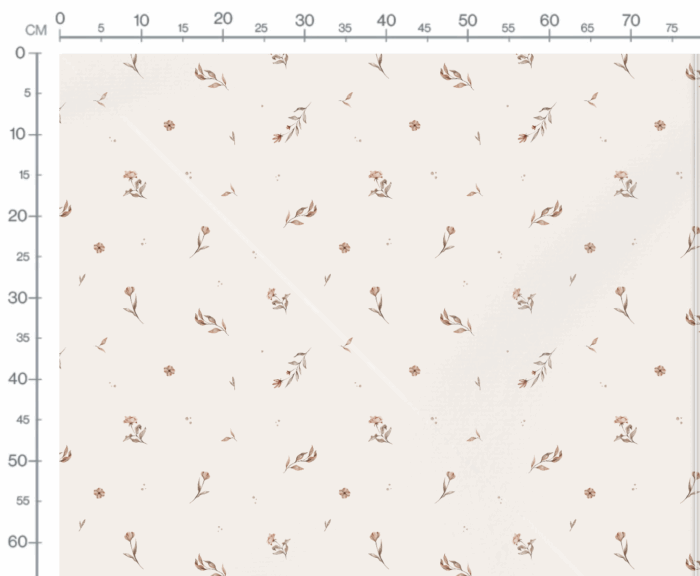 Tissu Imprimé Fleuri Douceur Beige, 7 tissus au choix – Image 3