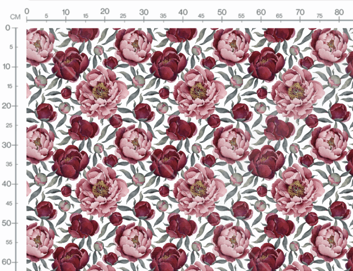 Tissu Imprimé Fleuri Pivoines, 7 tissus au choix – Image 2