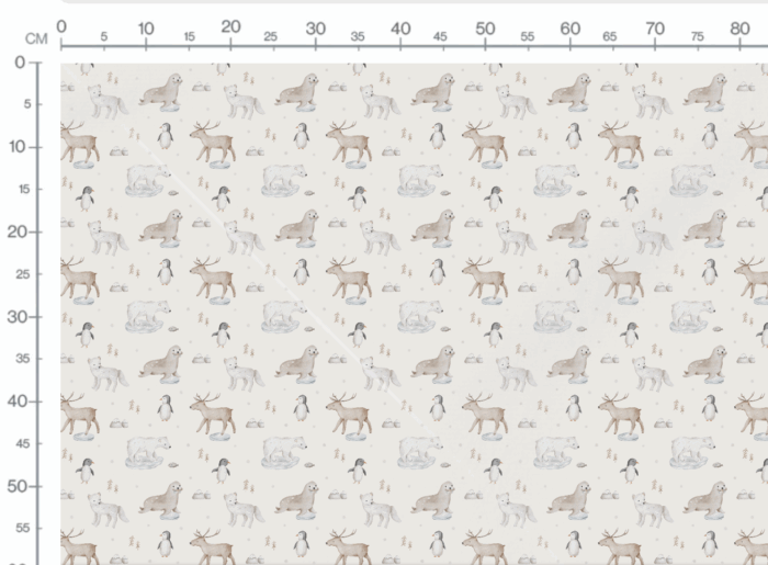 Tissu Imprimé Hiver Animaux Arctique, 7 tissus au choix – Image 3