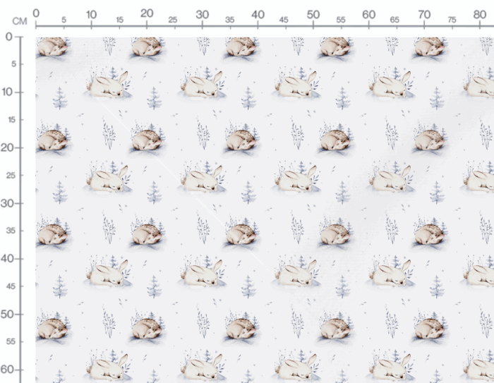 Tissu Imprimé Hiver Faon Lapin, 7 tissus au choix – Image 2
