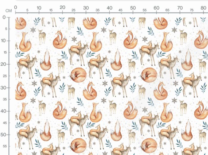 Tissu Imprimé Hiver Faon Renard, 7 tissus au choix – Image 3