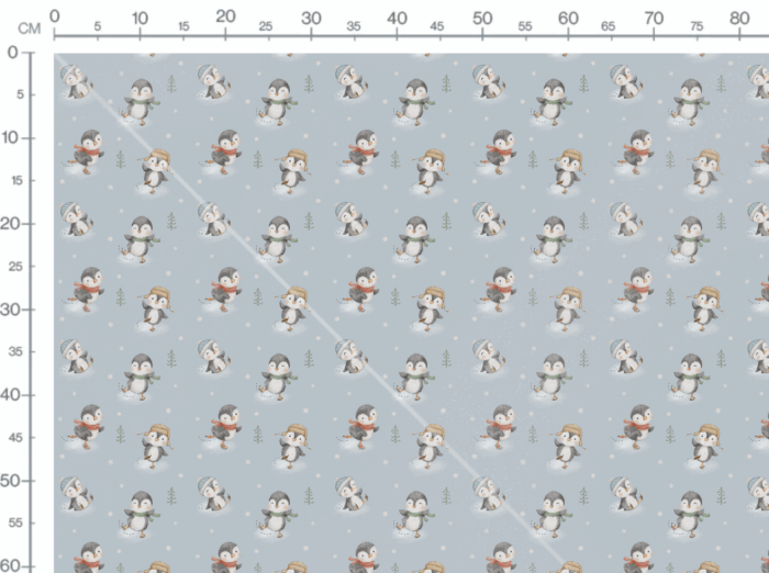 Tissu Imprimé Hiver Pingouin Mignon, 7 tissus au choix – Image 2