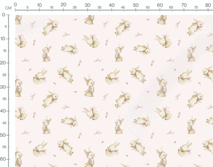 Tissu Imprimé Lapin Douceur Rose, 7 tissus au choix – Image 3