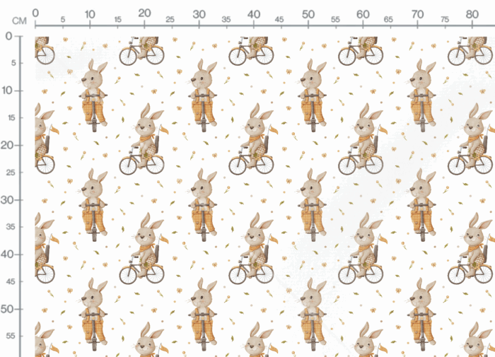 Tissu Imprimé Lapin Vélo, 7 tissus au choix – Image 2