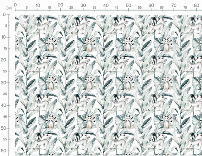 Tissu Imprimé Lémurien Aquarelle, 10 tissus au choix – Image 2