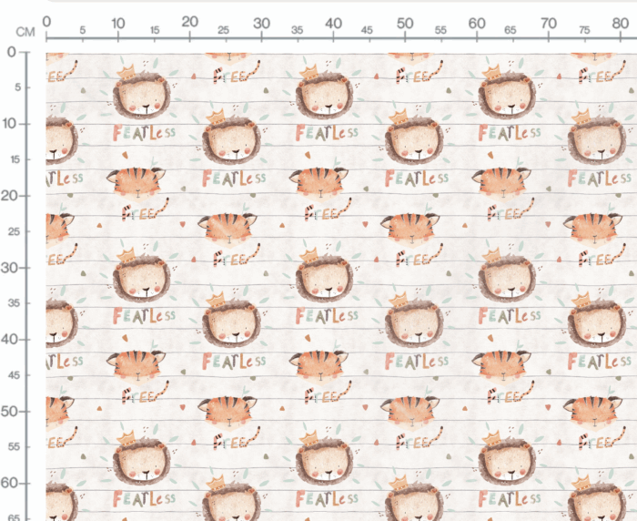 Tissu Imprimé Lion Courageux, 7 tissus au choix – Image 3