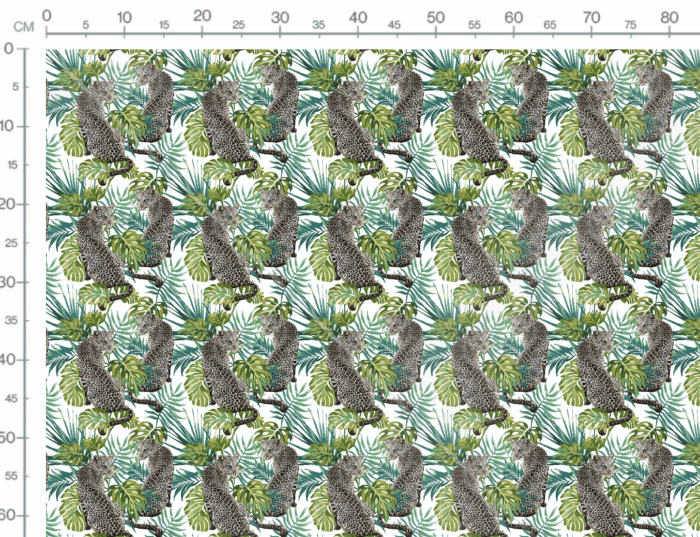 Tissu Imprimé Monstera Panthères, 7 tissus au choix – Image 3