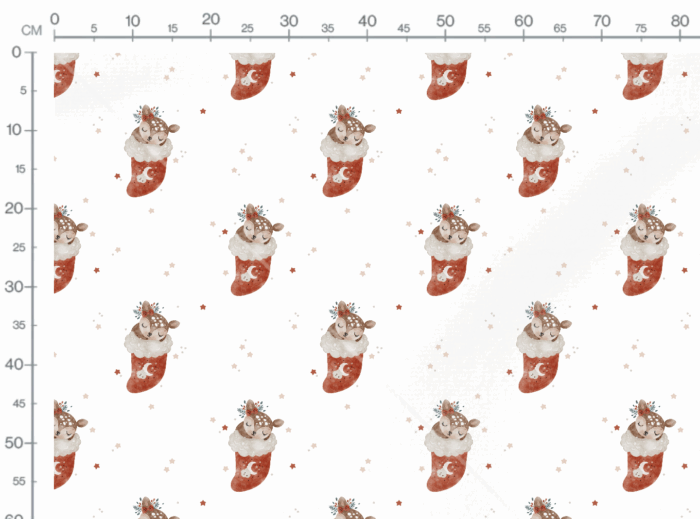 Tissu Imprimé Noel Bébé Faon, 7 tissus au choix – Image 3
